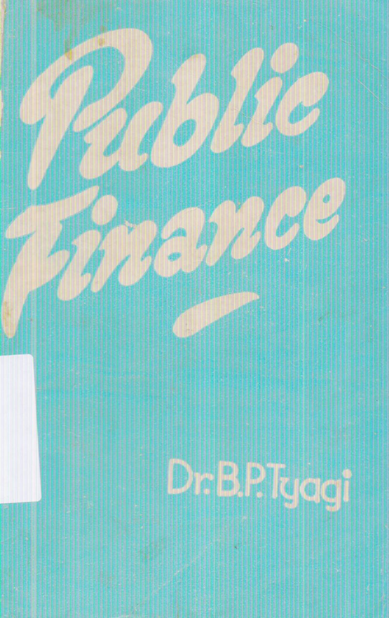 PUBLIC FINANCE BY B.P. TYAGI