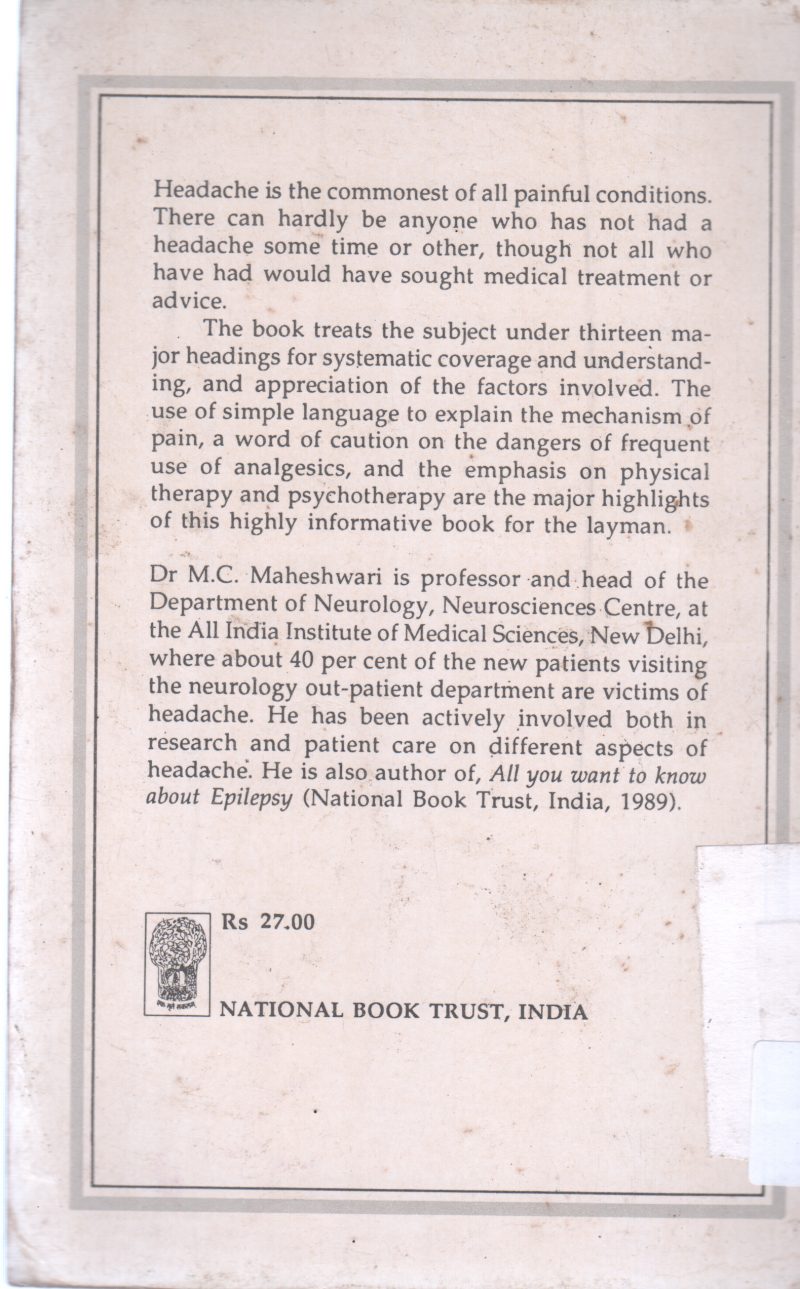 HEADACHE BY M C MAHESWARI - Image 2