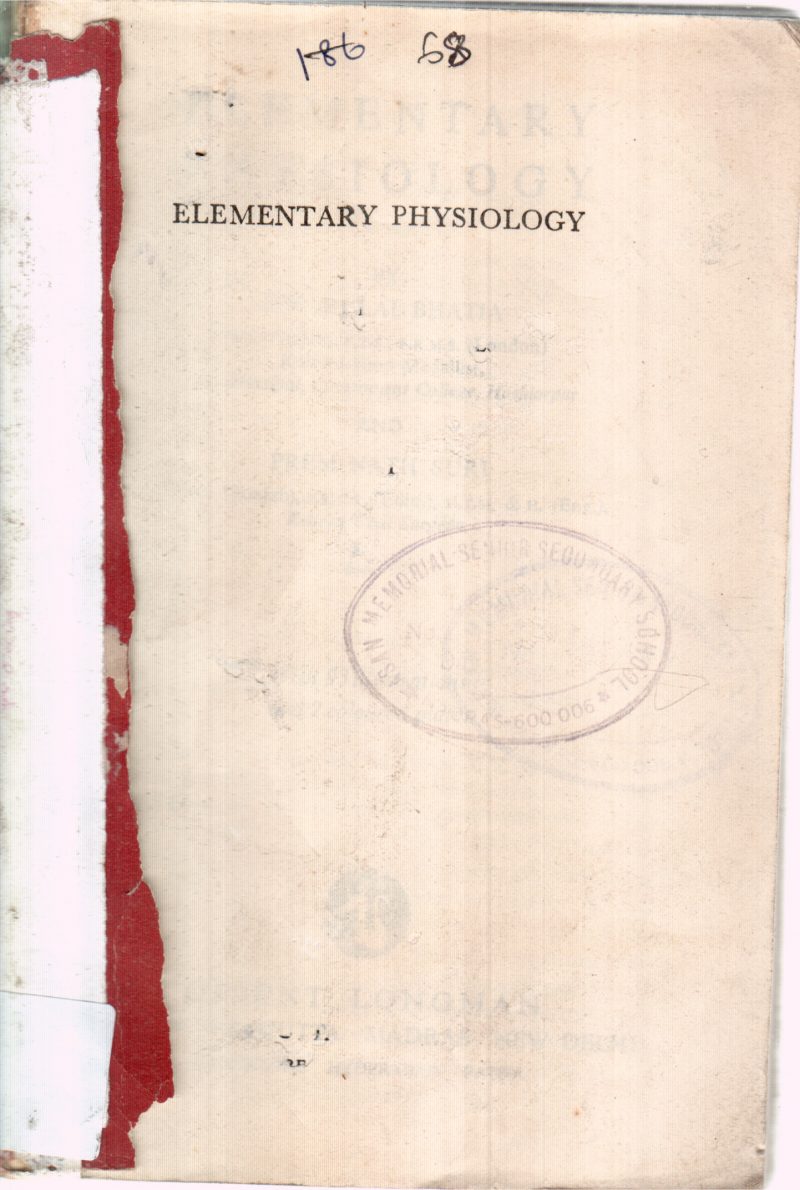 ELEMENTARY PHYSIOLOGY BY BIHARI LAL BHATIA