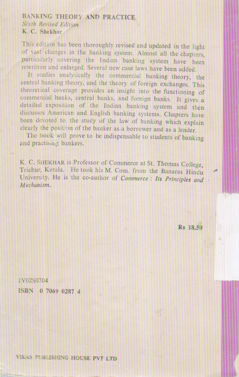BANKING THEORY AND PRACTICE BY K.C. SHEKHAR - Image 2