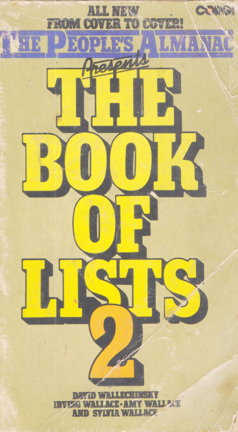 THE BOOK OF LISTS BY DAVID WALLENCHINSKY