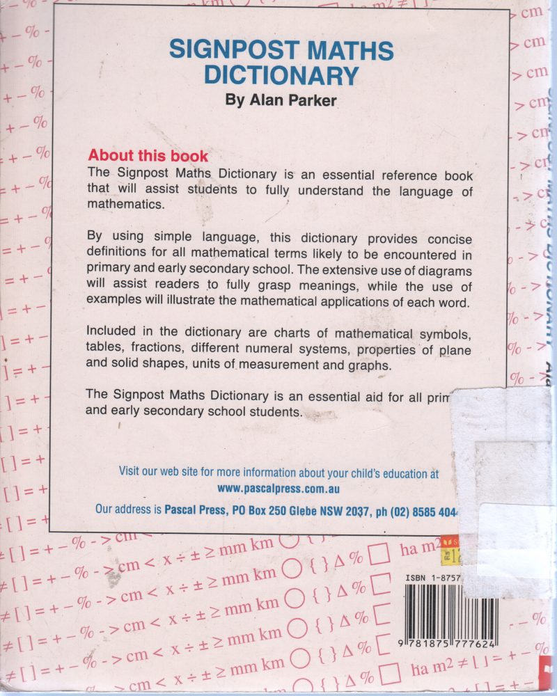 SIGN POST MATHS DICTIONARY BY A PARKER - Image 2