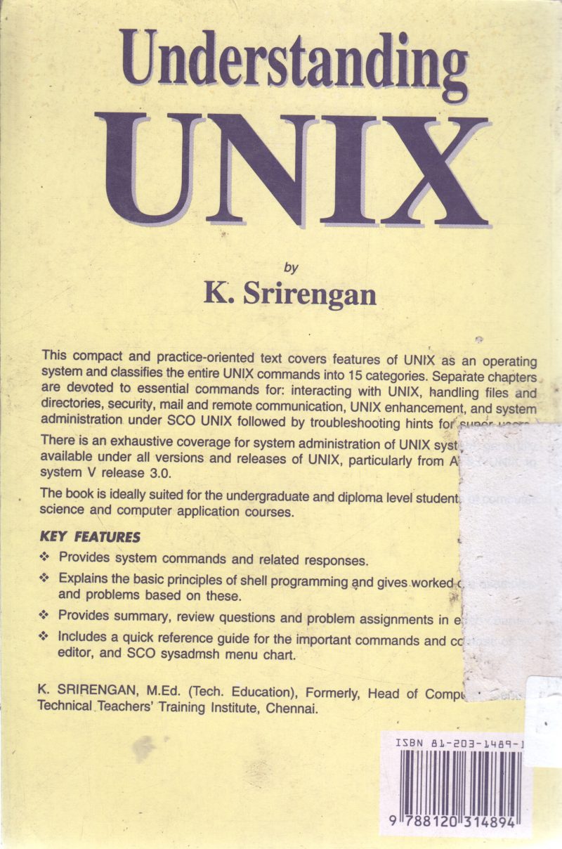 UNDERSTANDING UNIX BY K.SRIRENGAN - Image 2