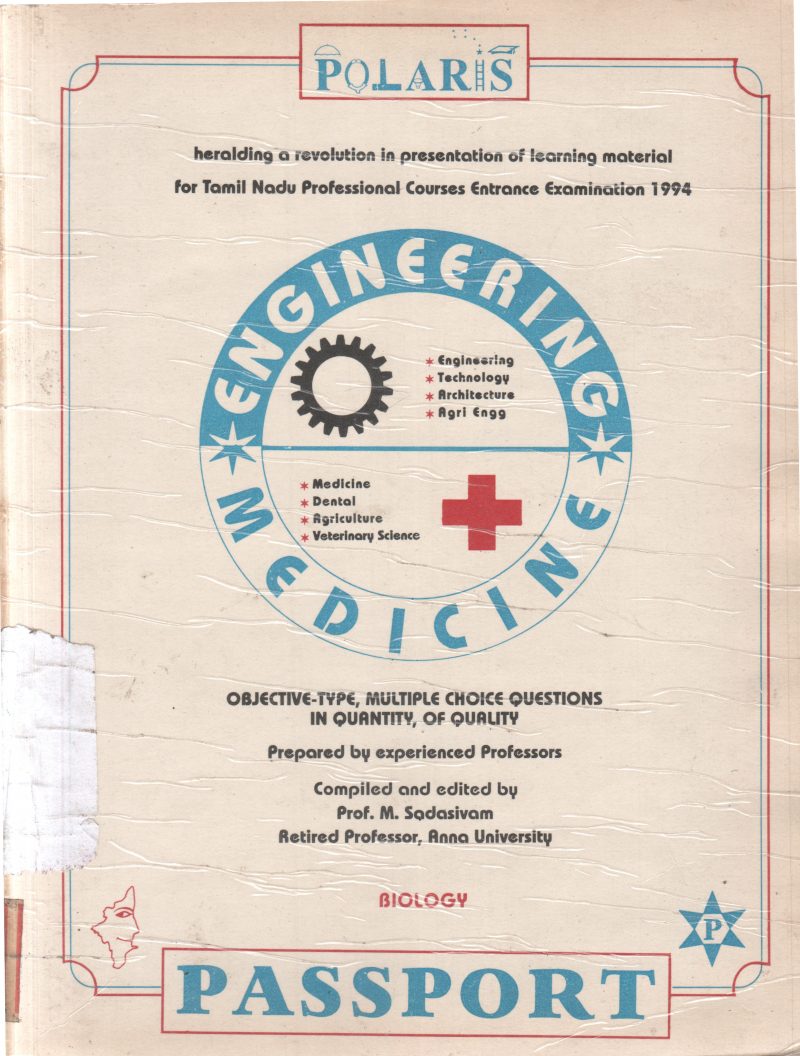 PASSPORT TO PROFESSIONAL COURSES BY M. SADASIVAM