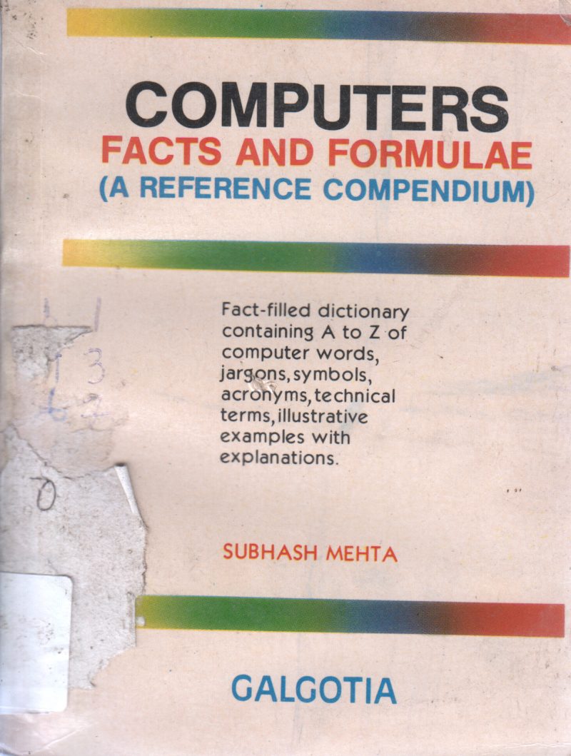 COMPUTERS FACTS AND FORMULA BY GALGOTIA