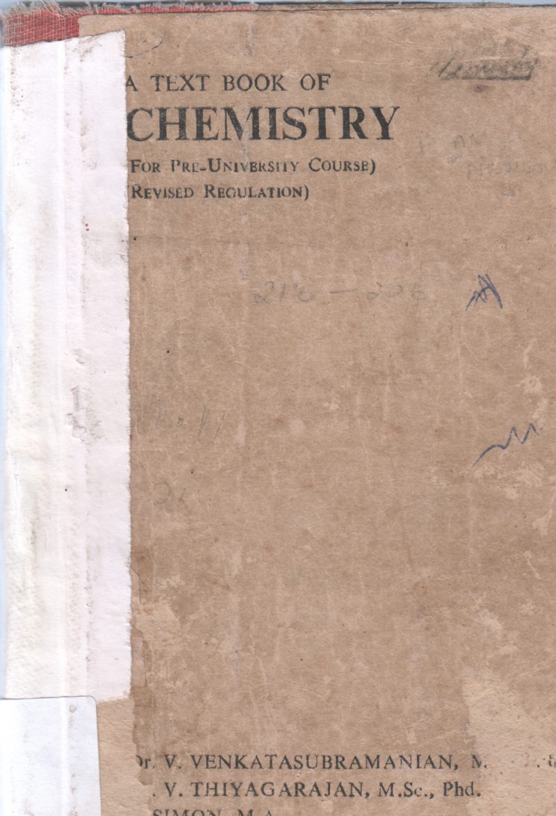 A TEXT BOOK OF CHEMISTRY BY V.VENKATASUBRAMANIAN