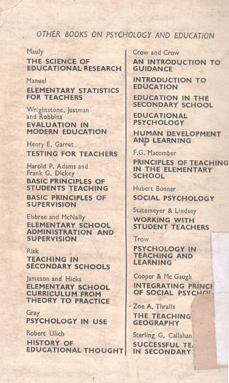 EDUCATIONAL PSYCHOLOGY BY CROW CROW - Image 2
