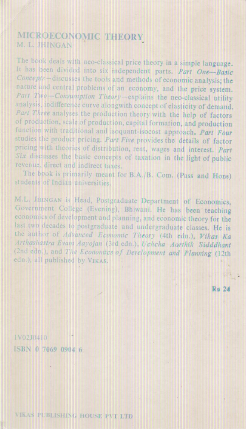 MICRO ECONOMIC THEORY BY M.L. JHINGAN - Image 2