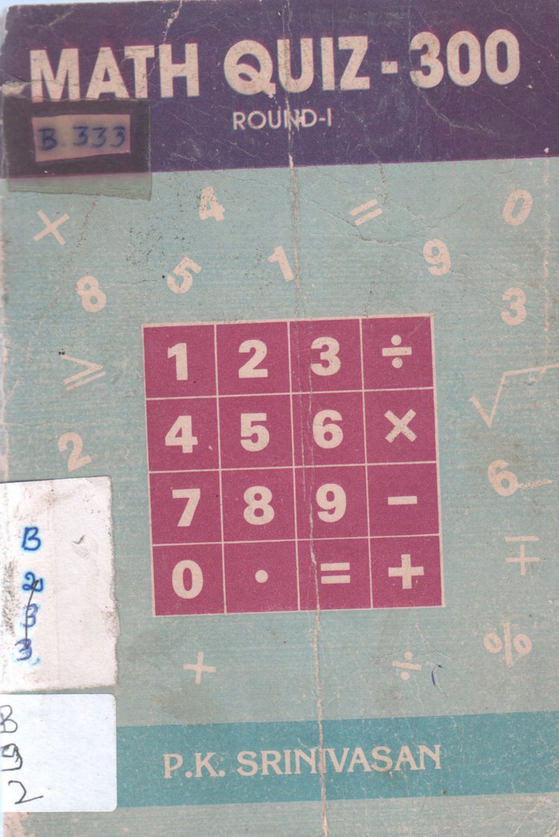MATH QUIZ 300 BY P.K. SRINIVASAN