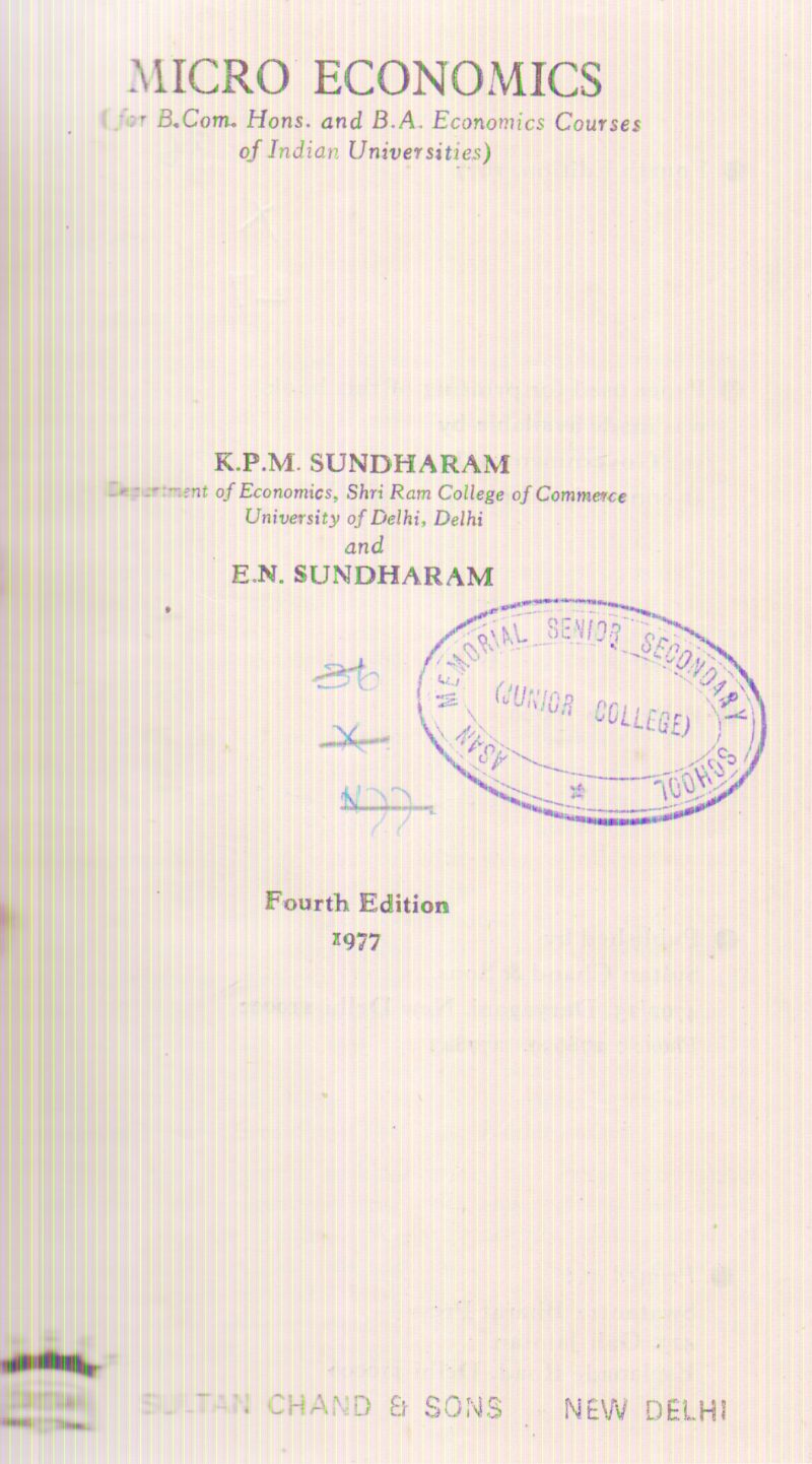 MICRO ECONOMICS BY K.P.M. SUNDHARAM