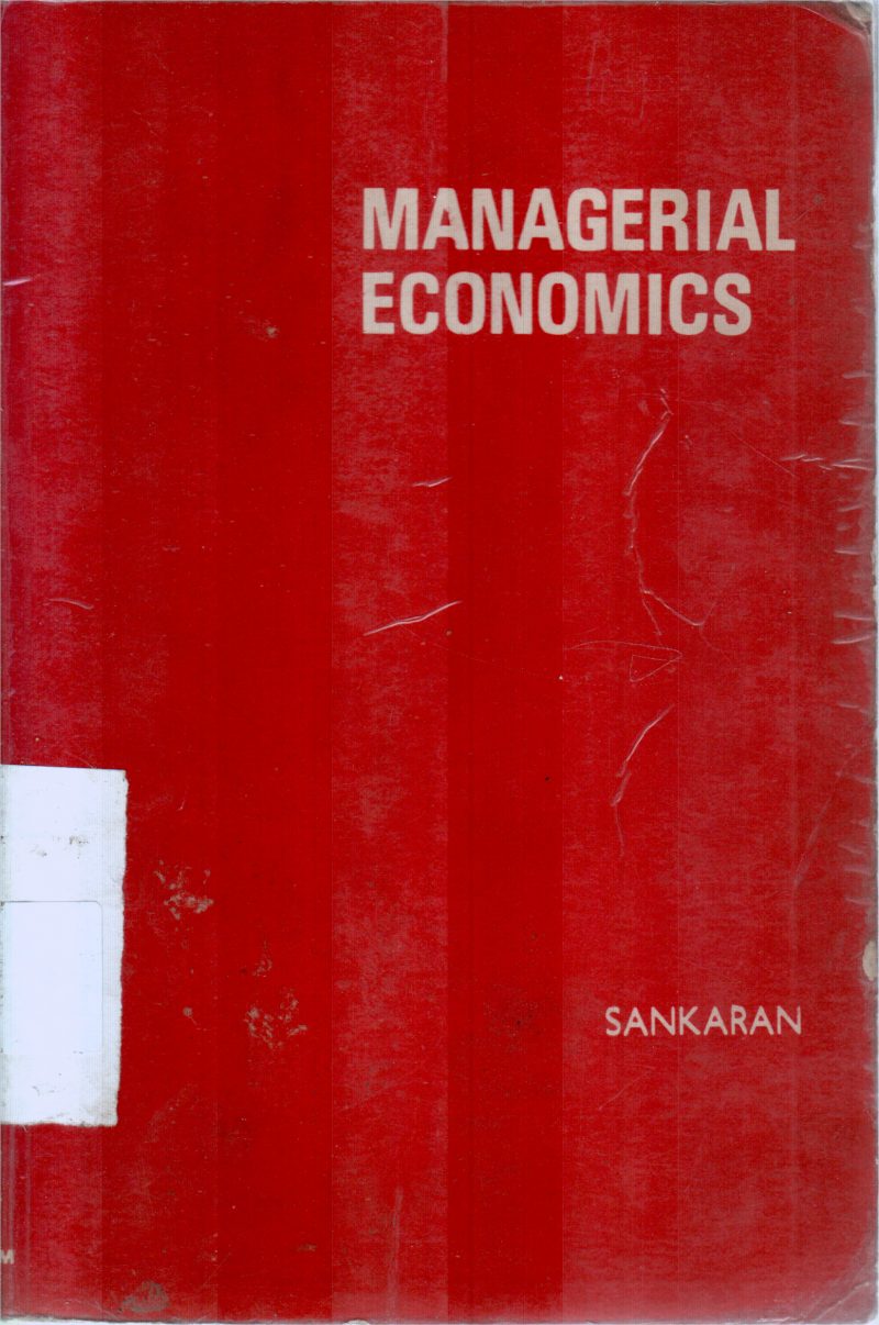 MANAGERAIAL ECONOMICS BY SANKARAN