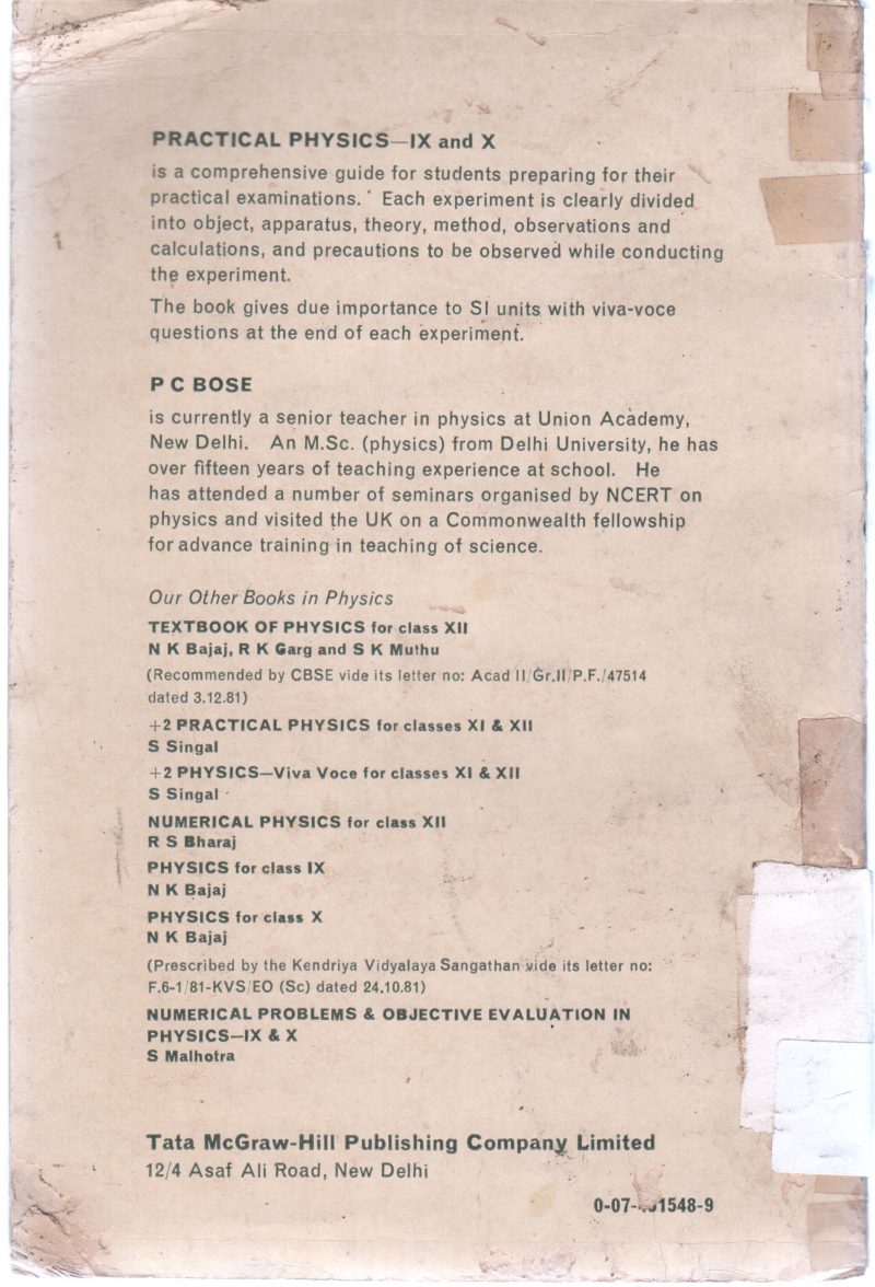 PRACTICAL PHYSICS 1X-X BY PC BOSE - Image 2