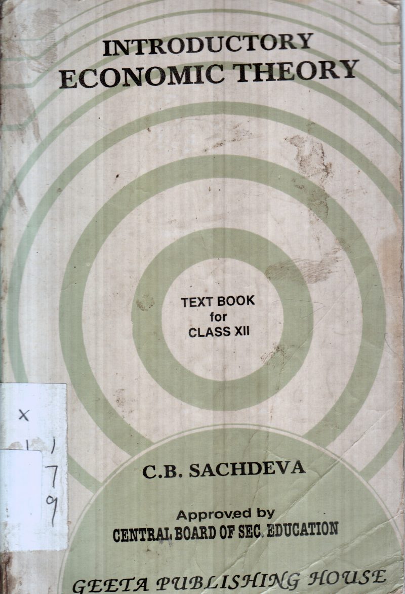 INTRODUCTORY ECONOMIC THEORY BY C.B.SACHDEVA