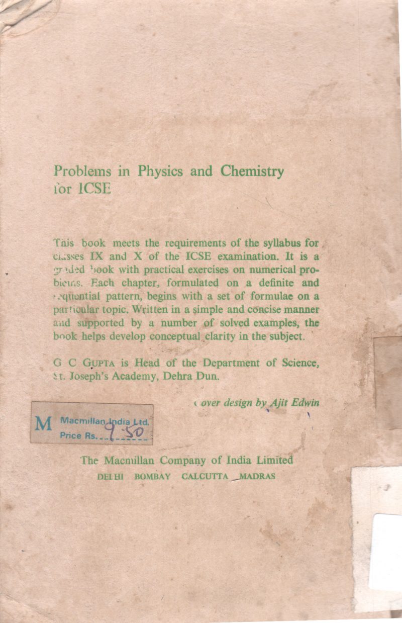 PROBLEMS IN PHYSCIS AND CHEMISTRY BY G C GUPTA - Image 2