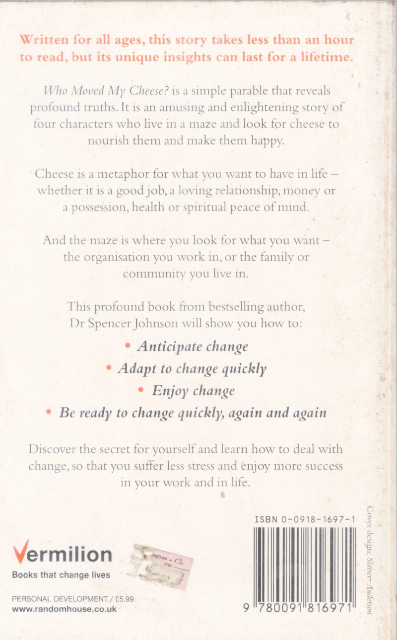 WHO MOVED MY CHEESE BY DR.SPENCER JHONSON - Image 2