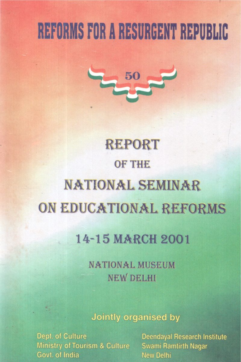 REPORT OF THE NATIONAL SEMINAR ON EDUCATIONAL REFORMS BY GROUP OF EDITORS