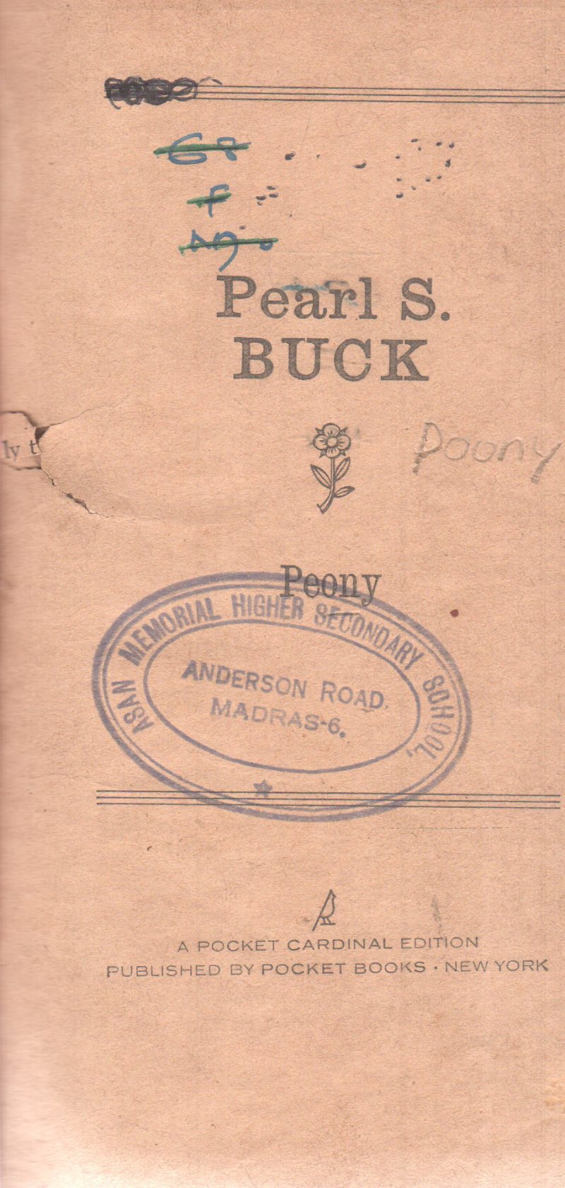 PEONY BY PEARL S. BUCK