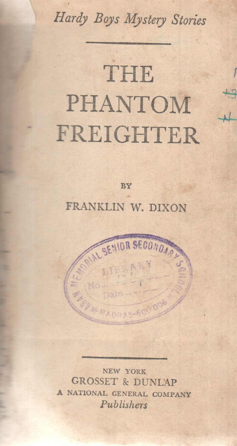 THE PHANTOM FRIEGHTER BY FRANKLIN W. DIXON