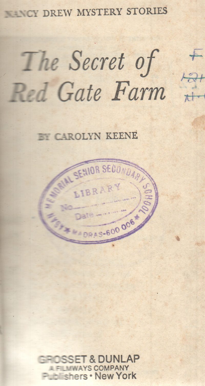 THE SECRET OF RED GATE FARM BY CAROLYN KEENE