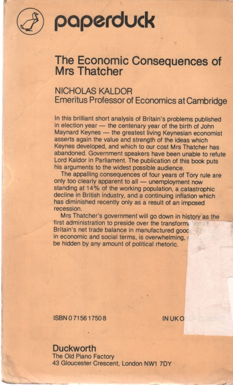 THE ECONOMIC CONSEQUENCES OF MRS THATCHER BY LORD KALDOR - Image 2