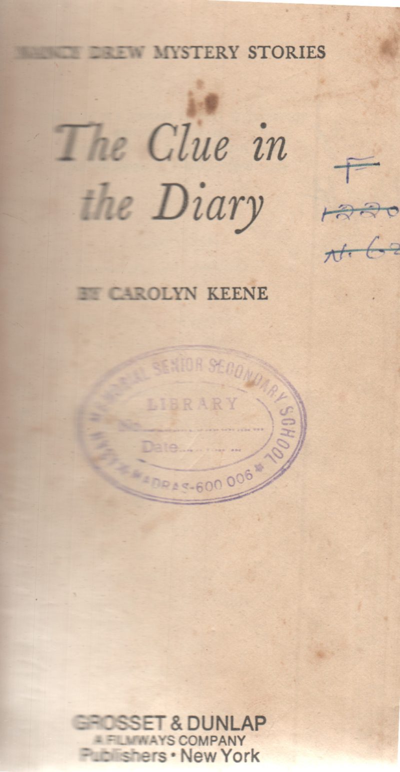 THE CLUE IN THE DIARY BY CAROLYN KEENE