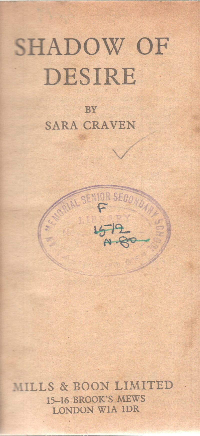 SHADOW OF DESIRE BY SARA CRAVEN