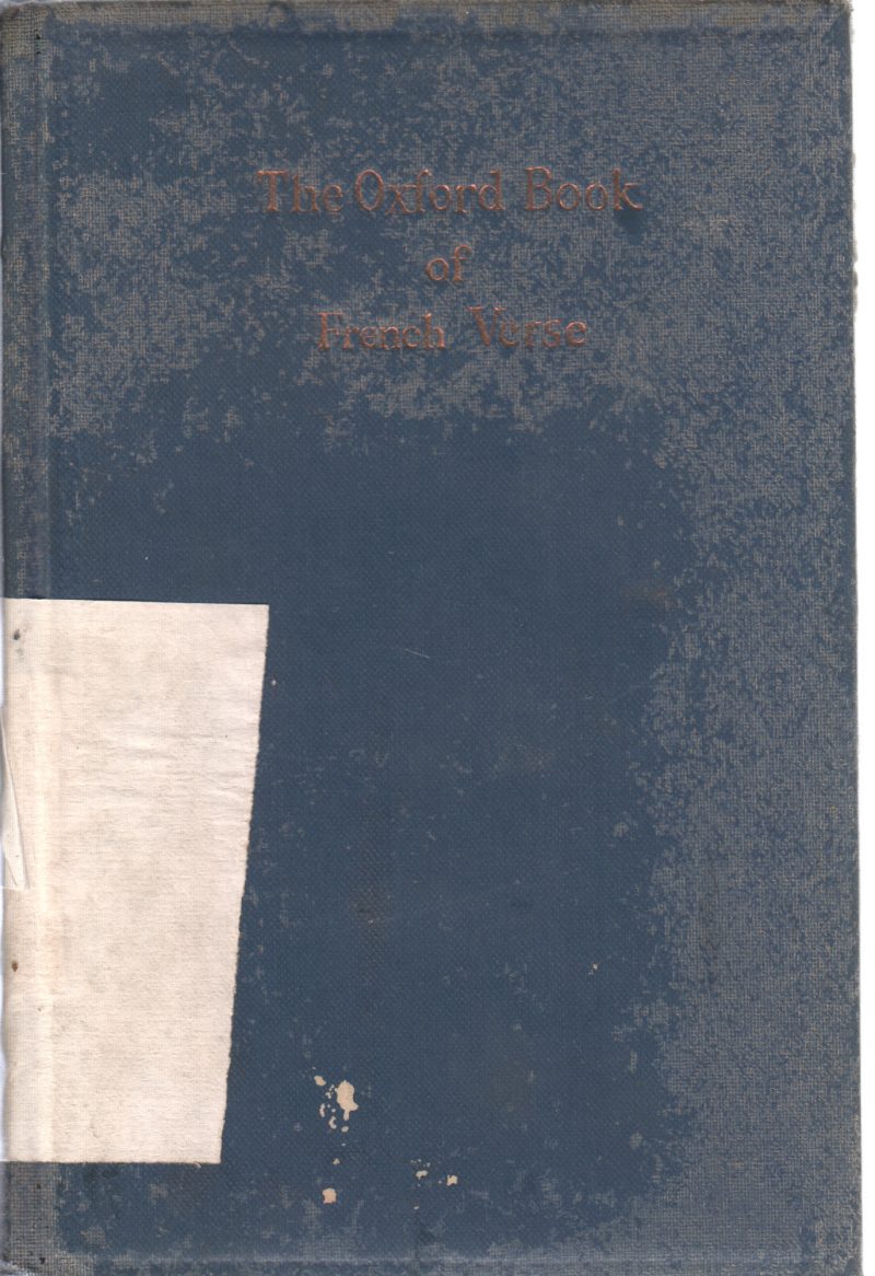 THE OXFORD BOOK FRENCH VERSE