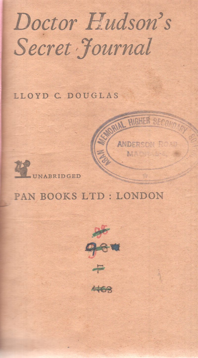 DOCTOR HUDSON'S SECRET JOURNAL BY LLYOD C. DOUGLAS