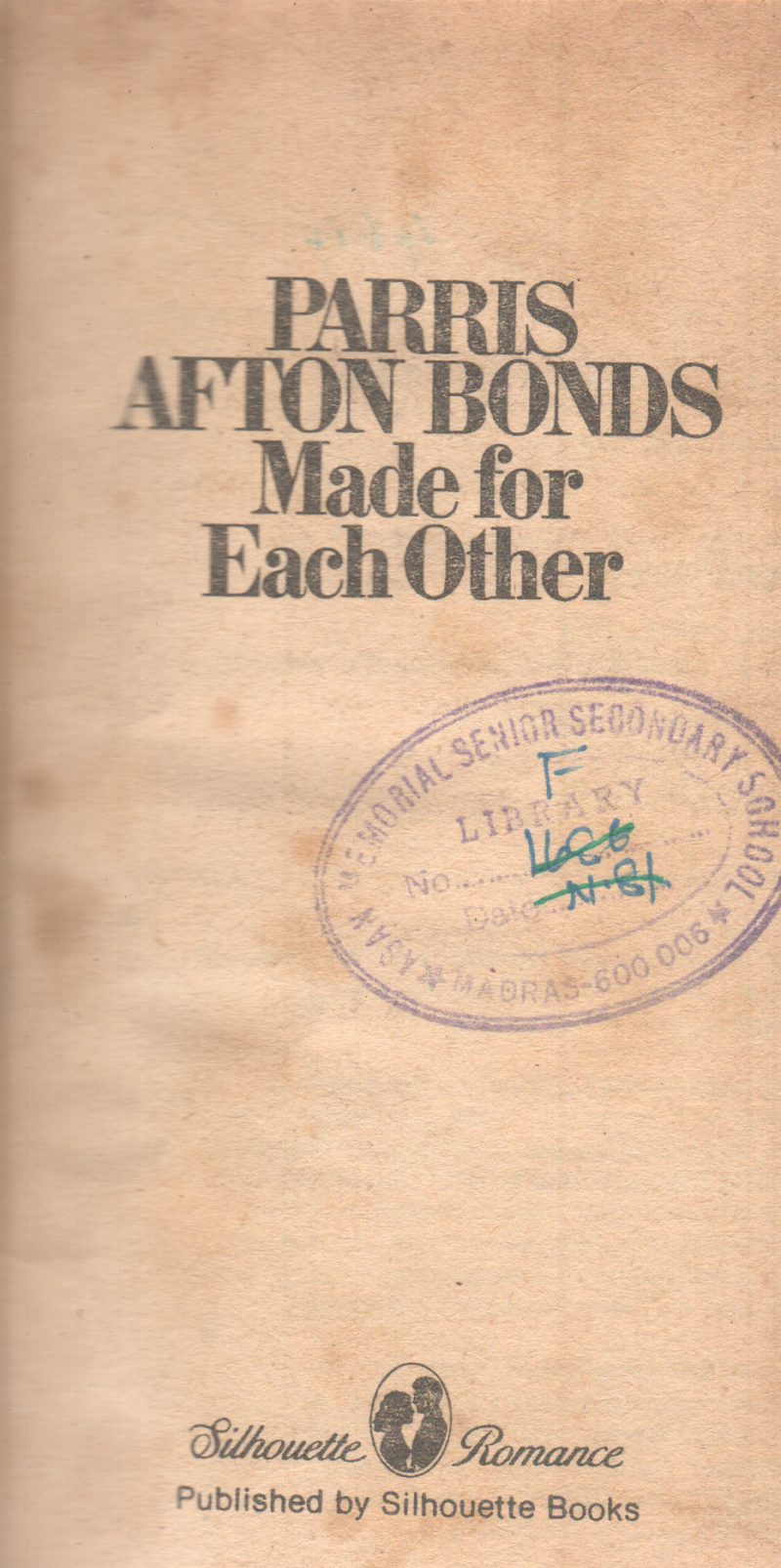 MADE FOR EACH OTHER BY PARRIS AFTON BONDS