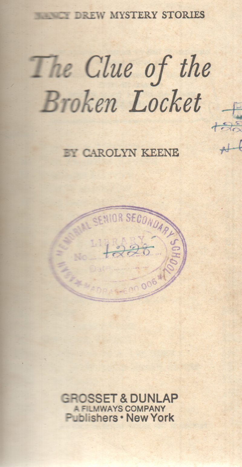 THE CLUE OF THE BROKEN LOCKET BY CAROLYN KEENE
