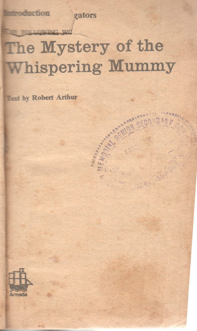 THE MYSTERY OF THE WHISPERING MUMMY BY ROBERT ARTHUR