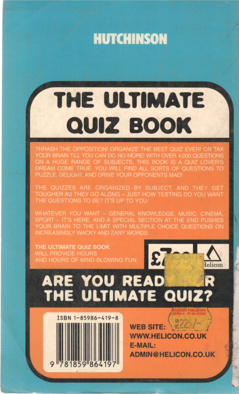 THE ULTIMATE QUIZ BOOK BY HUTCHINSON - Image 2