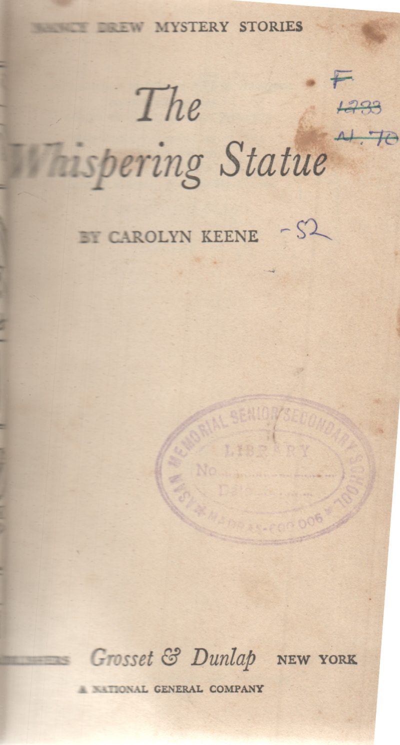 THE WHISPERING STATUE BY CAROLYN KEENE