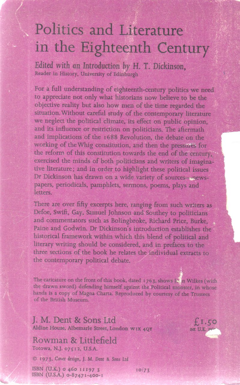 POLITICS AND LITERATURE IN THE EIGHTEENTH CENTURY - Image 3