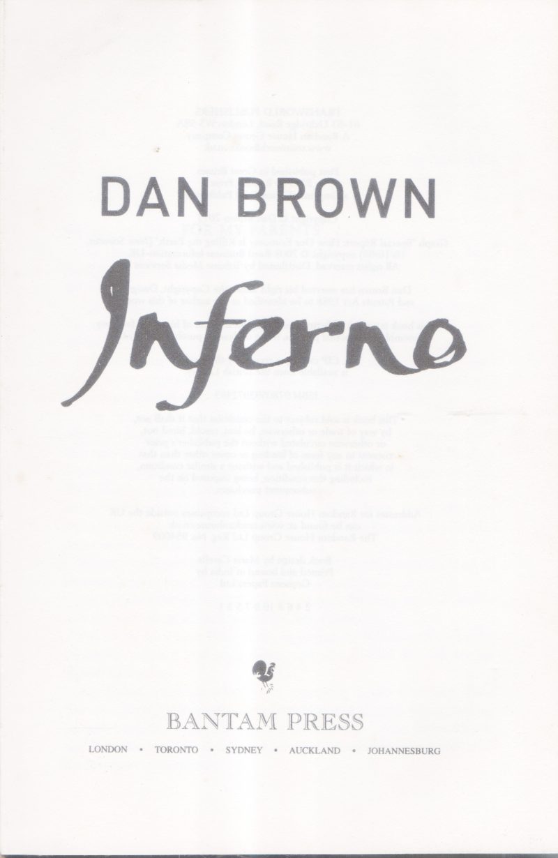 INFERNO BY DAN BROWN