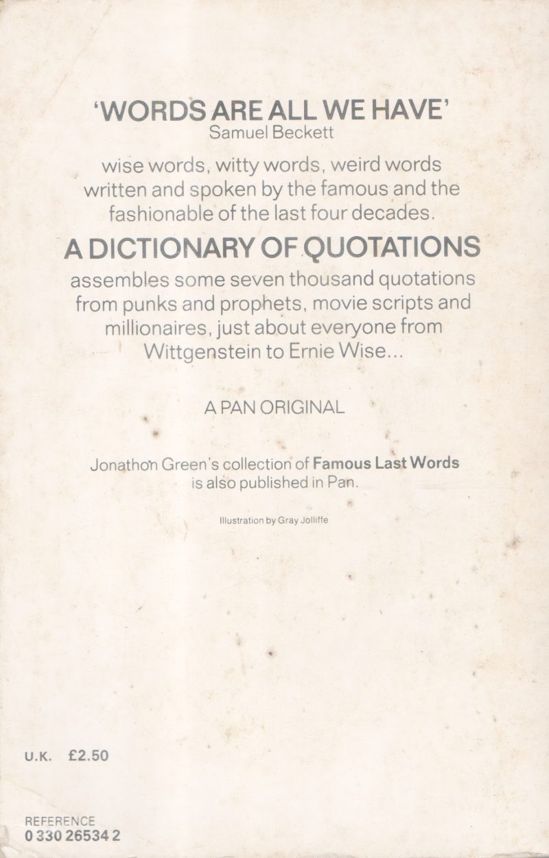 A DICTIONARY OF CONTEMPORARY QUOTATIONS BY JONATHAN GREEN - Image 2