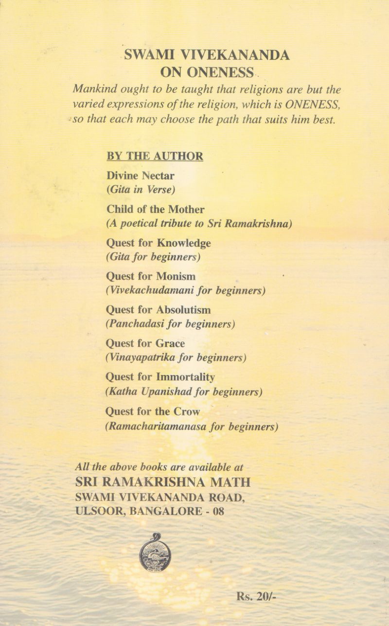 QUEST FOR ONENESS BY SWAMI VIVEKANANDA - Image 2