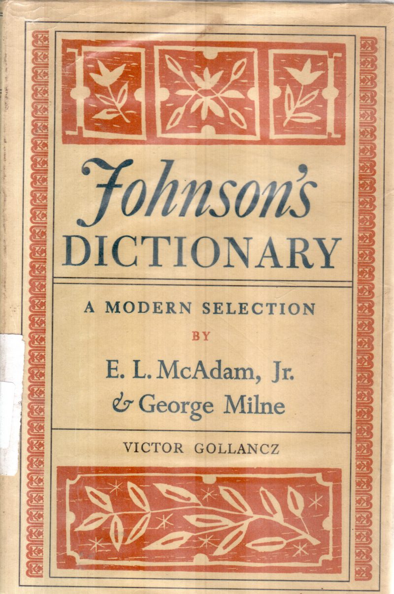 JOHNSON'S DICTIONARY BY E L MCADAM