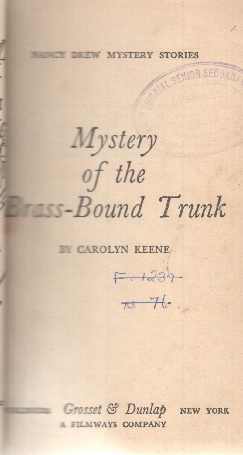 MYSTERY OF THE BRASS- BOUND TRUNK BY CAROLYN KEENE