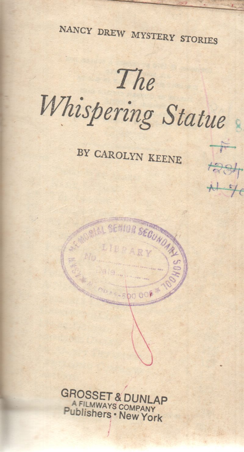 THE WHISPERING STATUE BY CAROLYN KEENE