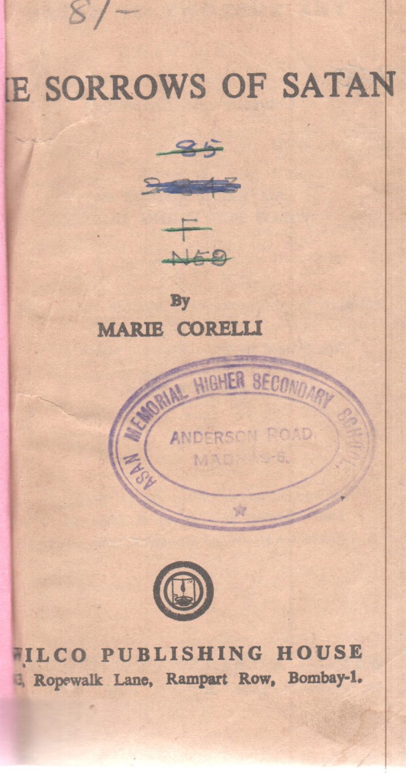 THE SORROWS OF SATAN BY MARIE CORELLI