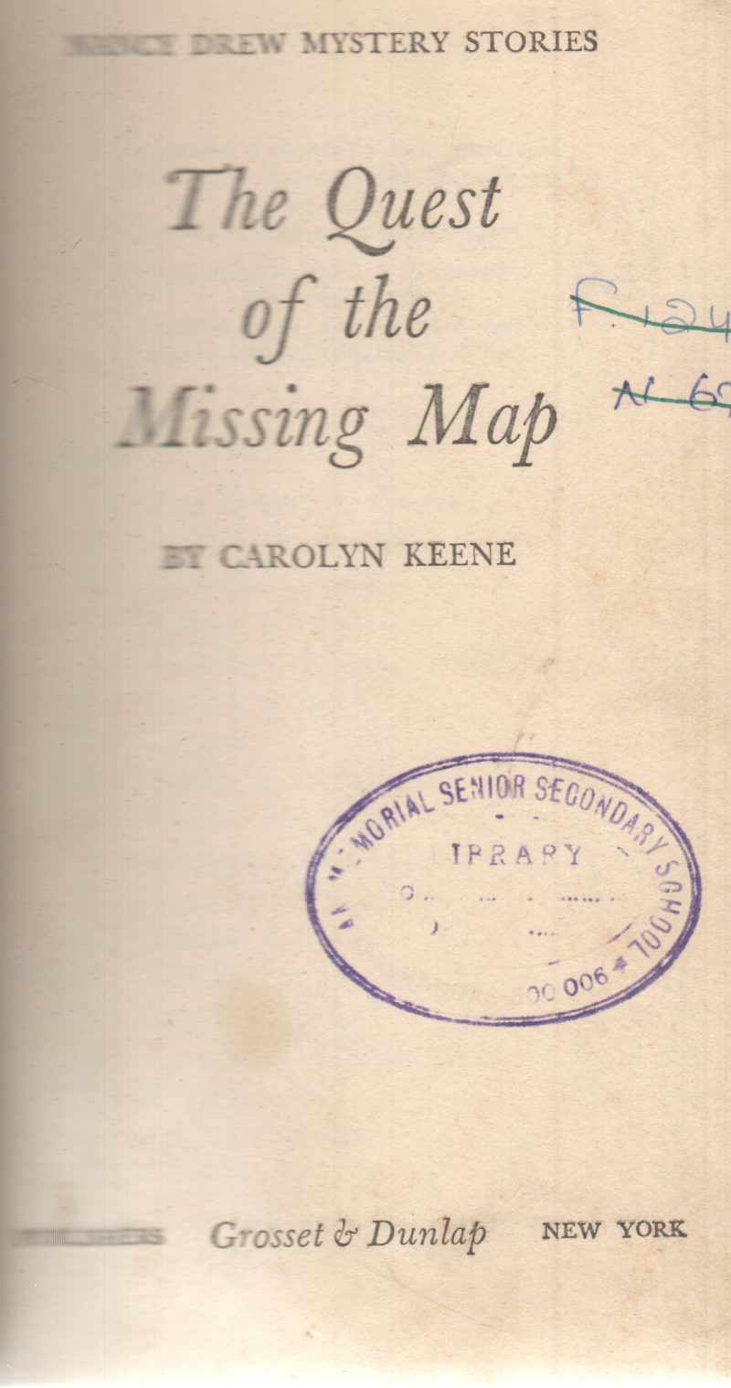 THE QUEST OF THE MISSING MAP BY CAROLYN KEENE