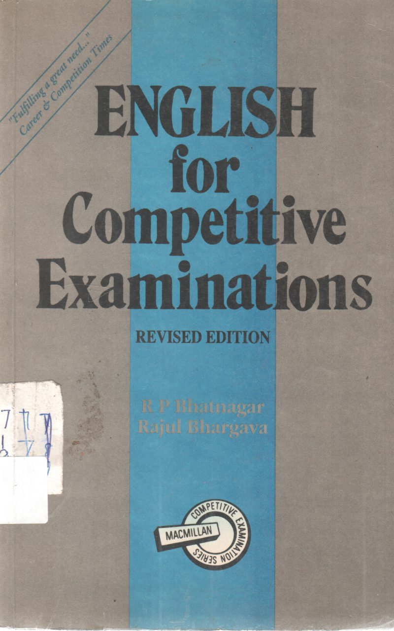 ENGLISH FOR COMPETITIVE EXAMINATIONS BY R P BHATNAGAR