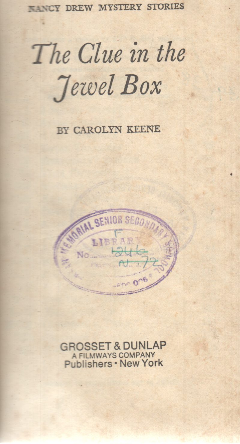 THE CLUE IN THE JEWEL BOX BY CAROLYN KEENE