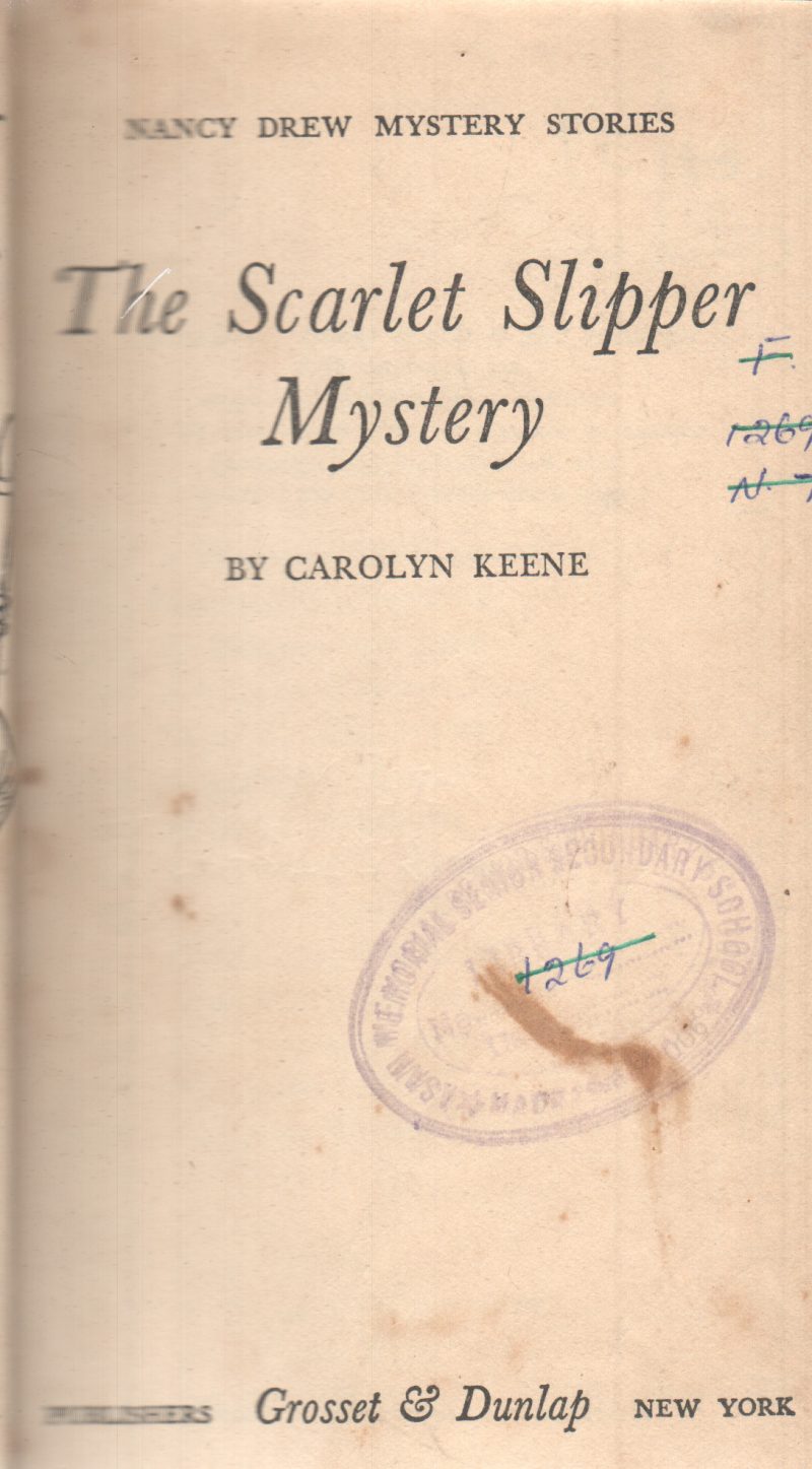 THE SCARLET SLIPPER MYSTERY BY CAROLYN KEENE