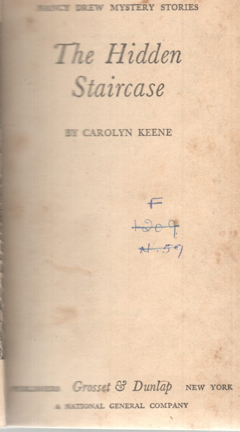 THE HIDDEN STAIRCASE BY CAROLYN KEENE