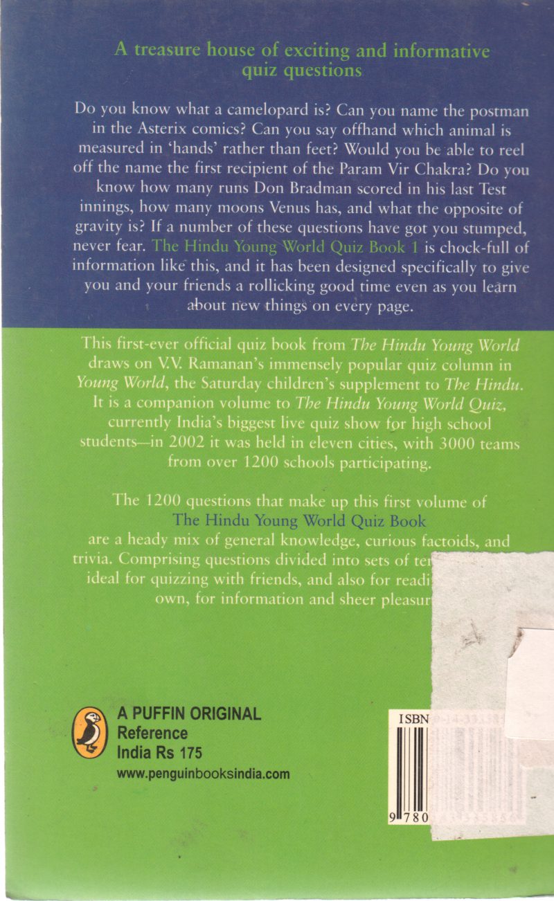 THE HINDU YOUNG WORLD QUIZ BOOK 1 BY V.V. RAMANAN - Image 2