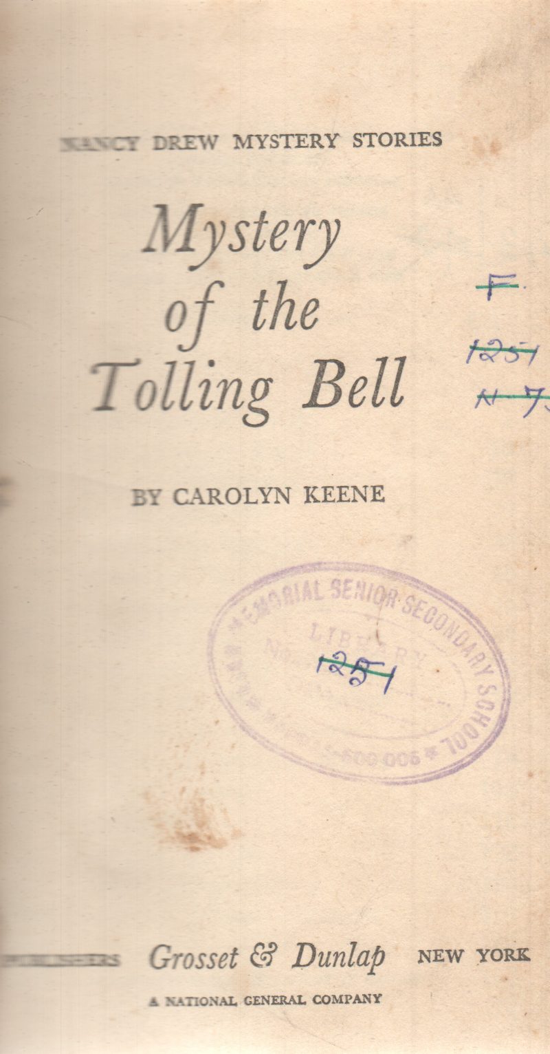 MYSTERY OF THE TOLLING BELL BY CAROLYN KEENE