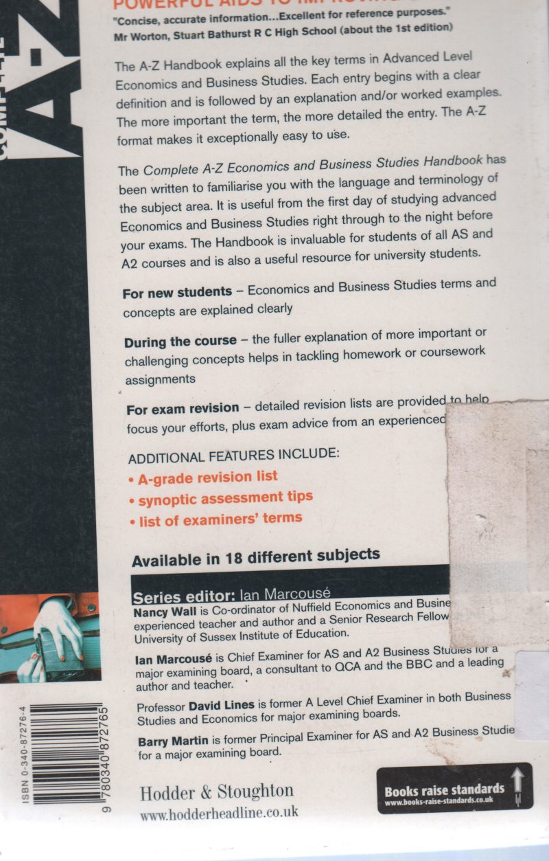 A-Z ECONOMICS & BUSINESS STUDIES BY NANCY WALL - Image 2