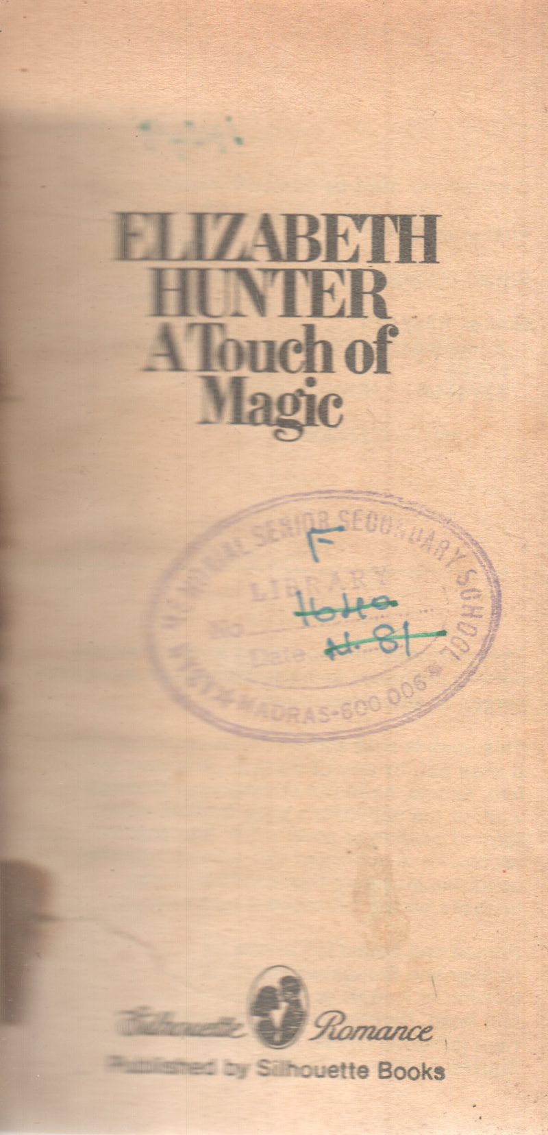 A TOUCH OF MAGIC BY ELIZABETH HUNTER